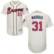 Wholesale Cheap Braves #31 Greg Maddux Cream Flexbase Authentic Collection Stitched MLB Jersey