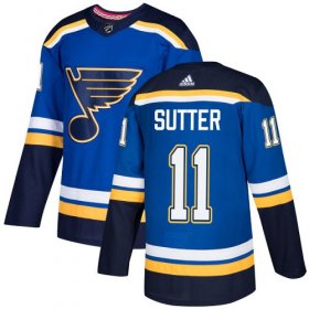 Wholesale Cheap Adidas Blues #11 Brian Sutter Blue Home Authentic Stitched NHL Jersey
