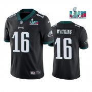 Wholesale Cheap Men's Philadelphia Eagles #16 Quez Watkins Black Super Bowl LVII Vapor Untouchable Limited Stitched Jersey