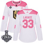 Wholesale Cheap Adidas Golden Knights #33 Maxime Lagace White/Pink Authentic Fashion 2018 Stanley Cup Final Women's Stitched NHL Jersey