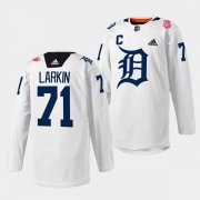 Wholesale Cheap Men's Detroit Red Wings #71 Dylan Larkin White 2023 Stitched Jersey