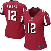 Wholesale Cheap Nike Falcons #12 Mohamed Sanu Sr Red Team Color Women's Stitched NFL Elite Jersey