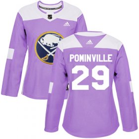 Wholesale Cheap Adidas Sabres #29 Jason Pominville Purple Authentic Fights Cancer Women\'s Stitched NHL Jersey