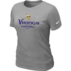 Wholesale Cheap Women\'s Nike Minnesota Vikings Critical Victory NFL T-Shirt Light Grey