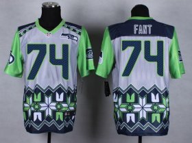 Wholesale Cheap Nike Seahawks #74 George Fant Grey Men\'s Stitched NFL Elite Noble Fashion Jersey