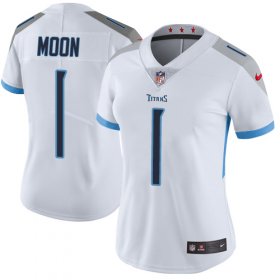 Wholesale Cheap Nike Titans #1 Warren Moon White Women\'s Stitched NFL Vapor Untouchable Limited Jersey