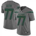 Wholesale Cheap Nike Jets #77 Mekhi Becton Gray Men's Stitched NFL Limited Inverted Legend Jersey
