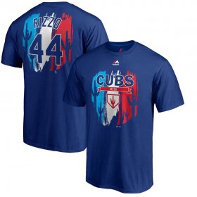 Wholesale Cheap Chicago Cubs #44 Anthony Rizzo Majestic 2019 Spring Training Big & Tall Name & Number T-Shirt Royal