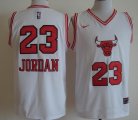 Wholesale Cheap Men's Chicago Bulls #23 Michael Jordan White Bull Head Fashion Stitched NBA Nike Swingman Jersey
