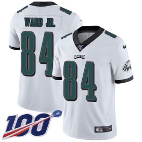Wholesale Cheap Nike Eagles #84 Greg Ward Jr. White Youth Stitched NFL 100th Season Vapor Untouchable Limited Jersey