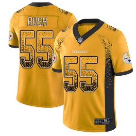 Wholesale Cheap Nike Steelers #55 Devin Bush Gold Men\'s Stitched NFL Limited Rush Drift Fashion Jersey