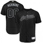 Wholesale Cheap Cleveland Indians Majestic 2019 Players' Weekend Flex Base Authentic Roster Custom Jersey Black
