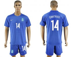 Wholesale Cheap Greece #14 Dimitrios Away Soccer Country Jersey