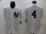 Wholesale Cheap Men's New York Yankees #4 Lou Gehrig No Name White Throwback Stitched MLB Cool Base Nike Jersey