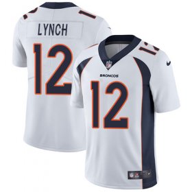 Wholesale Cheap Nike Broncos #12 Paxton Lynch White Men\'s Stitched NFL Vapor Untouchable Limited Jersey
