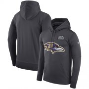 Wholesale Cheap NFL Men's Baltimore Ravens Nike Anthracite Crucial Catch Performance Pullover Hoodie