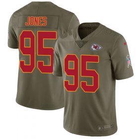 Wholesale Cheap Nike Chiefs #95 Chris Jones Olive Youth Stitched NFL Limited 2017 Salute to Service Jersey