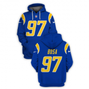 Wholesale Cheap Men's Los Angeles Chargers #97 Joey Bosa Royal 2021 Pullover Hoodie