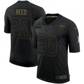 Wholesale Cheap Nike Ravens 20 Ed Reed Black 2020 Salute To Service Limited Jersey