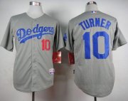 Wholesale Cheap Dodgers #10 Justin Turner Grey Cool Base Stitched MLB Jersey
