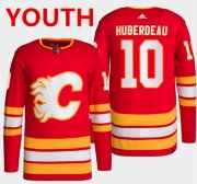 Wholesale Cheap Youth Calgary Flames #10 Jonathan Huberdeau Red Stitched Jersey