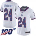 Wholesale Cheap Nike Giants #24 James Bradberry White Women's Stitched NFL Limited Rush 100th Season Jersey