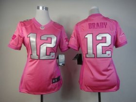 Wholesale Cheap Nike Patriots #12 Tom Brady Pink Women\'s Be Luv\'d Stitched NFL Elite Jersey