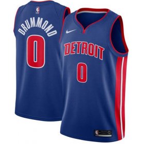 Wholesale Cheap Men\'s Nike Detroit Pistons #0 Andre Drummond Blue NBA Swingman Icon Edition Jersey