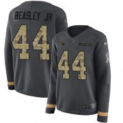 Wholesale Cheap Nike Titans #44 Vic Beasley Jr Anthracite Salute to Service Women's Stitched NFL Limited Therma Long Sleeve Jersey