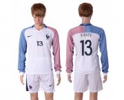 Wholesale Cheap France #13 Kante Away Long Sleeves Soccer Country Jersey