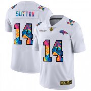 Wholesale Cheap Men's Denver Broncos #14 Courtland Sutton White 2020 Crucial Catch Limited Stitched Jersey