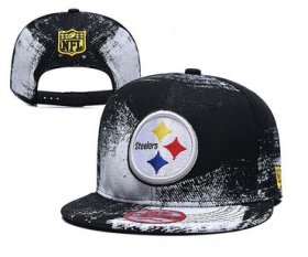 Wholesale Cheap Steelers Team Logo Black White Adjustable Hat YD