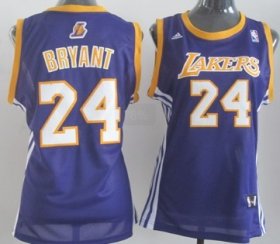Wholesale Cheap Los Angeles Lakers #24 Kobe Bryant Purple Womens Jersey
