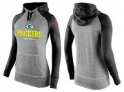 Wholesale Cheap Women's Nike Green Bay Packers Performance Hoodie Grey & Black