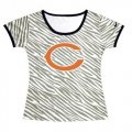 Wholesale Cheap Women's Chicago Bears Sideline Legend Authentic Logo Zebra Stripes T-Shirt