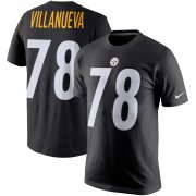 Wholesale Cheap Pittsburgh Steelers #78 Alejandro Villanueva Nike Player Pride Name & Number T-Shirt Black