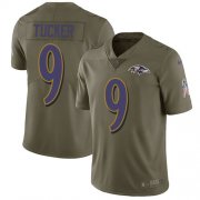 Wholesale Cheap Nike Ravens #9 Justin Tucker Olive Men's Stitched NFL Limited 2017 Salute To Service Jersey