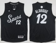 Wholesale Cheap Men's San Antonio Spurs #12 LaMarcus Aldridge adidas Black 2016 Christmas Day Stitched NBA Swingman Jersey