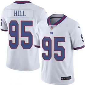 Wholesale Cheap Nike Giants #95 B.J. Hill White Men\'s Stitched NFL Limited Rush Jersey