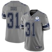 Wholesale Cheap Nike Cowboys #31 Trevon Diggs Gray Men's Stitched With Established In 1960 Patch NFL Limited Inverted Legend Jersey