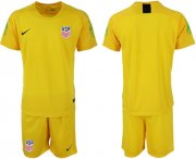 Wholesale Cheap USA Blank Yellow Goalkeeper Soccer Country Jersey