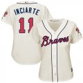 Wholesale Cheap Braves #11 Ender Inciarte Cream Alternate Women's Stitched MLB Jersey