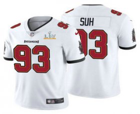 Wholesale Cheap Men\'s Tampa Bay Buccaneers #93 Ndamukong Suh White 2021 Super Bowl LV Limited Stitched NFL Jersey