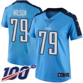 Wholesale Cheap Nike Titans #79 Isaiah Wilson Light Blue Women\'s Stitched NFL Limited Rush 100th Season Jersey