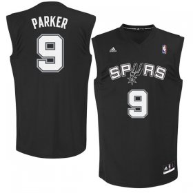 Wholesale Cheap San Antonio Spurs 9 Tony Parker Black Fashion Replica Jersey