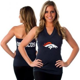 Wholesale Cheap Women\'s All Sports Couture Denver Broncos Blown Coverage Halter Top