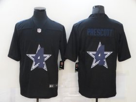 Wholesale Cheap Men\'s Dallas Cowboys #4 Dak Prescott Black 2020 Shadow Logo Vapor Untouchable Stitched NFL Nike Limited Jersey
