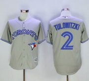 Wholesale Cheap Blue Jays #2 Troy Tulowitzki Grey New Cool Base 40th Anniversary Stitched MLB Jersey