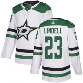 Cheap Adidas Stars #23 Esa Lindell White Road Authentic Stitched NHL Jersey
