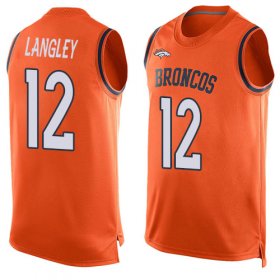 Wholesale Cheap Nike Broncos #12 Brendan Langley Orange Team Color Men\'s Stitched NFL Limited Tank Top Jersey